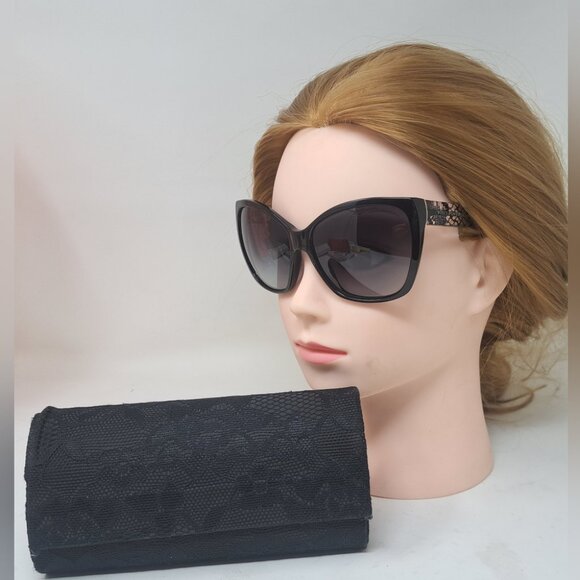 Dolce & Gabbana Sunglasses DG 4111-M Butterfly Black Gray GradientLace 59-15-135 - Picture 1 of 15